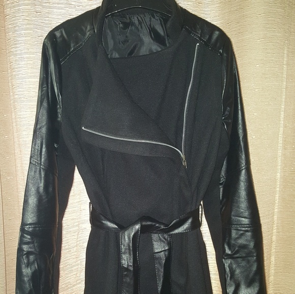 Fleece & Faux Leather Jacket - Picture 8 of 13